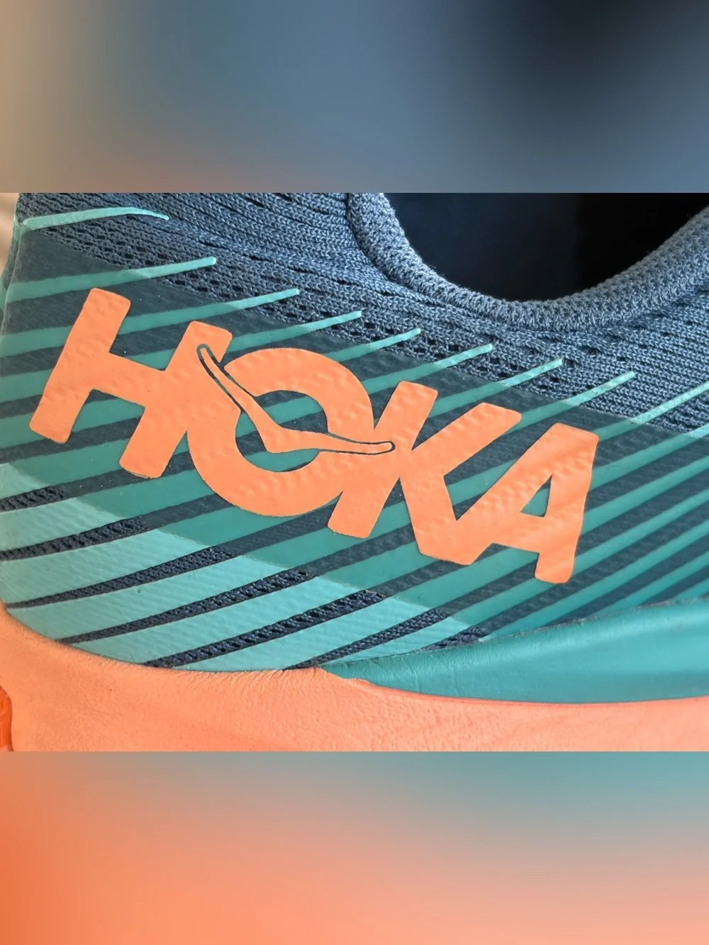 Hoka Blue & Teal Women's Running Shoes with Coral Accents